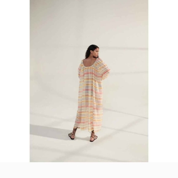 BNWT Zara Multicolor Oversized Puff Sleeve  Sundress Small Boho - Picture 4 of 10